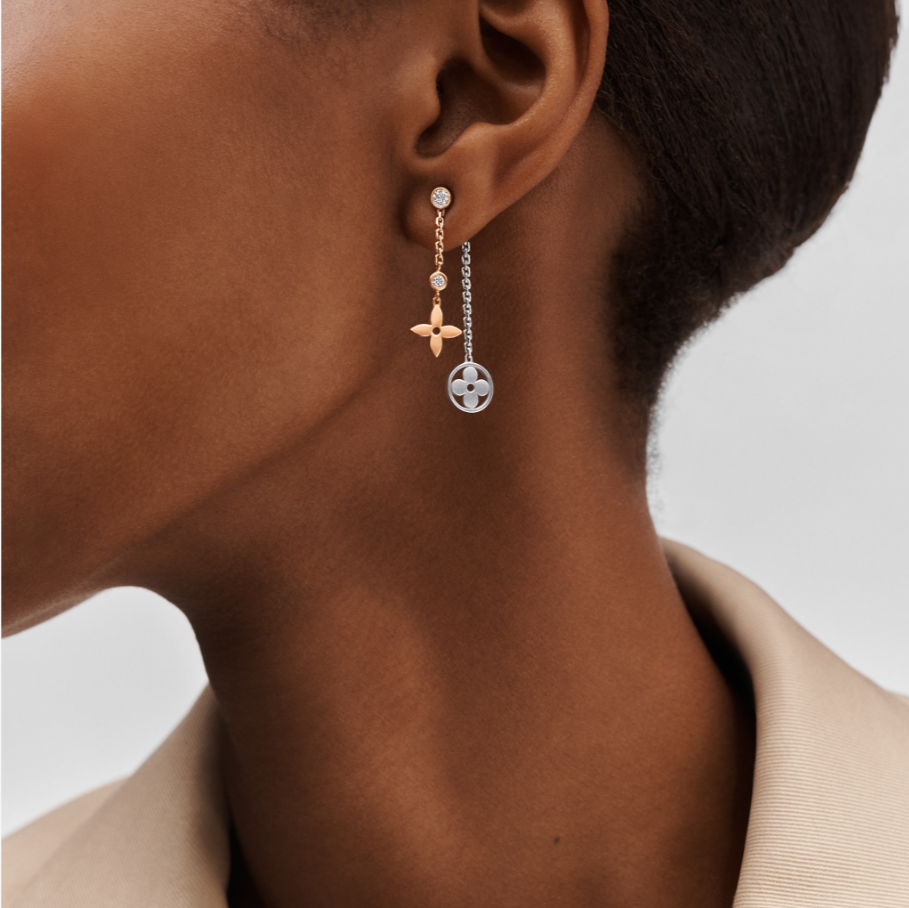 2025 3 Color Flower Diamond Earrings