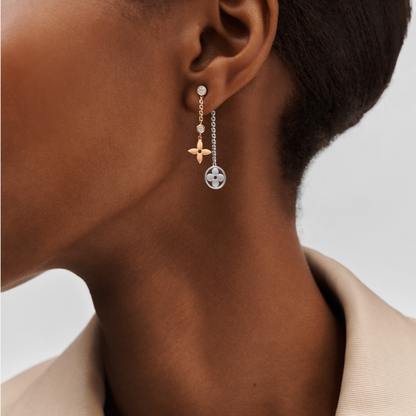 2025 3 Color Flower Diamond Earrings