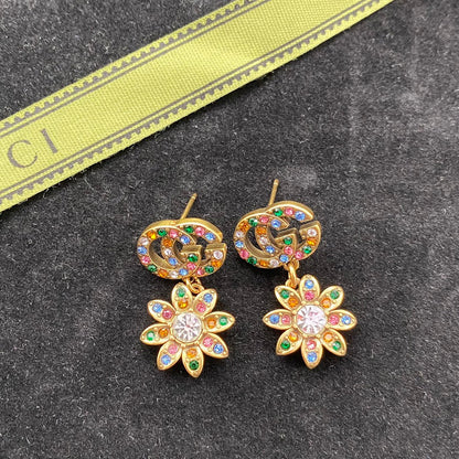 2025 Colored Diamond Sunflower Earrings