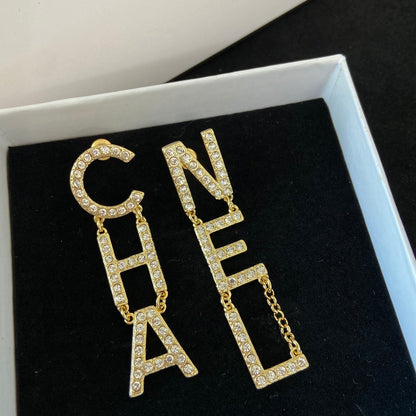 2025 Temperament Diamond Letter Earrings