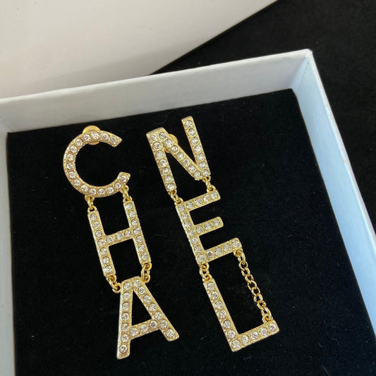 2025 Temperament Diamond Letter Earrings