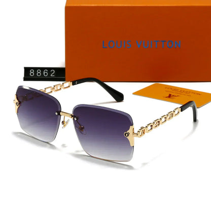 2025 Frameless metal large frame sunglasses