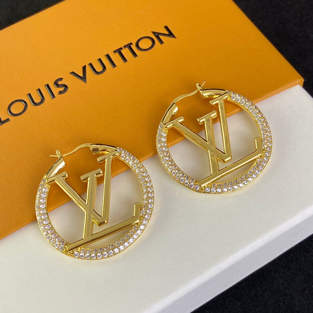 2025 Personalized  4CM Letter Zircon Earrings