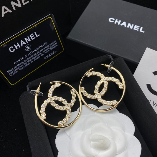 2025 Diamond Letter Hoop Earrings