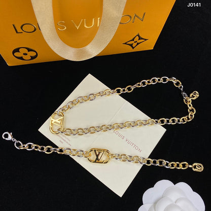 2025 Oval Chain Necklace Bracelet Earring Set