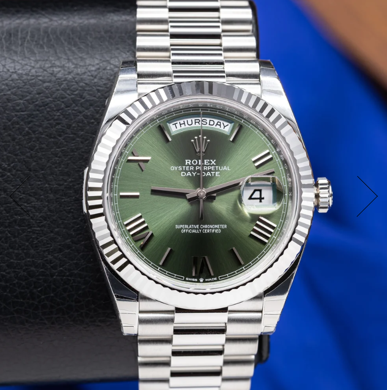 Platinum Datejust II 40 Olive Green Fluted Bezel 40mm 228236 WATCH