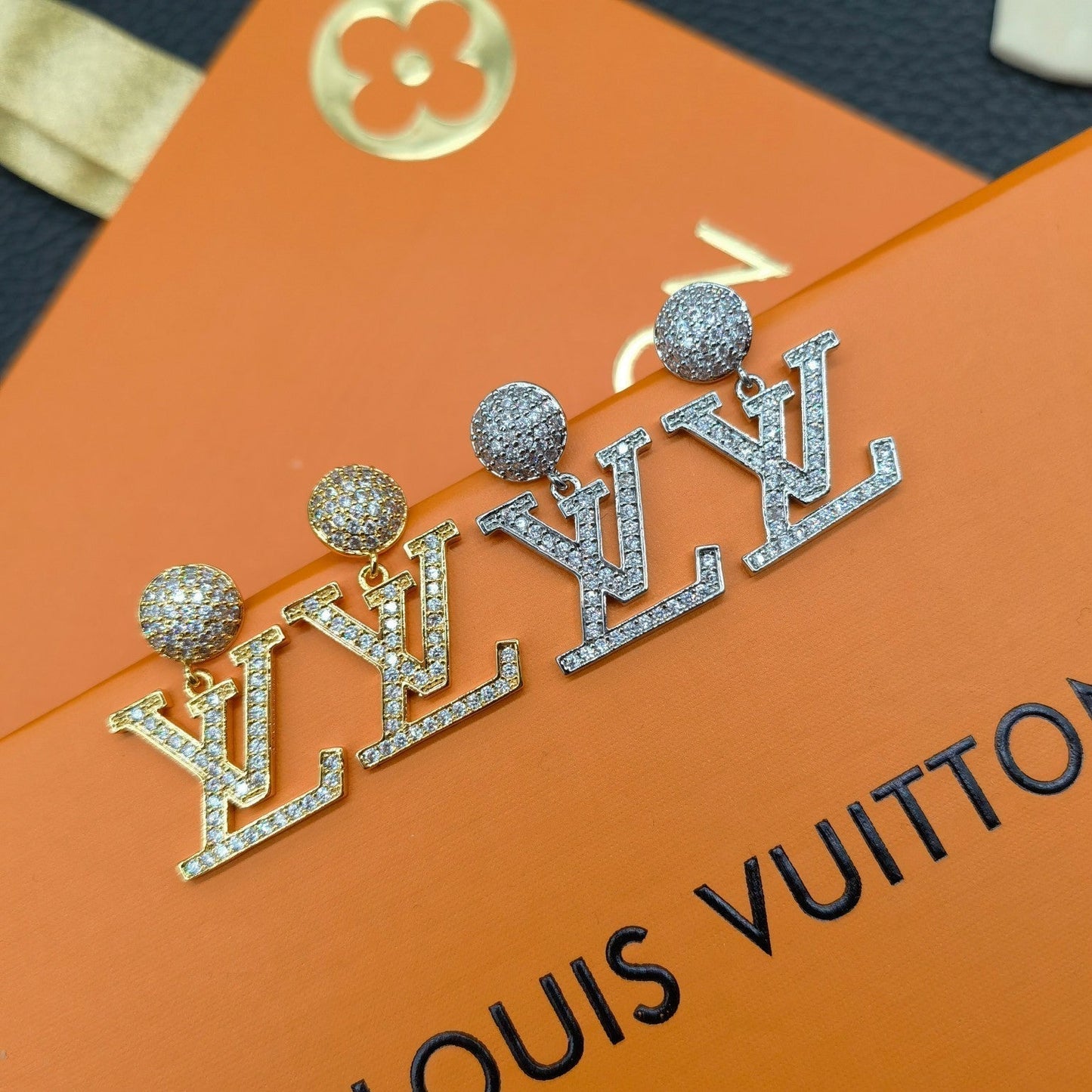 2025 Full Zircon Alphabet Drop Earrings