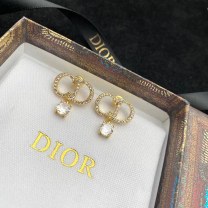 2025 Diamond Pendant Zircon Alphabet Earrings