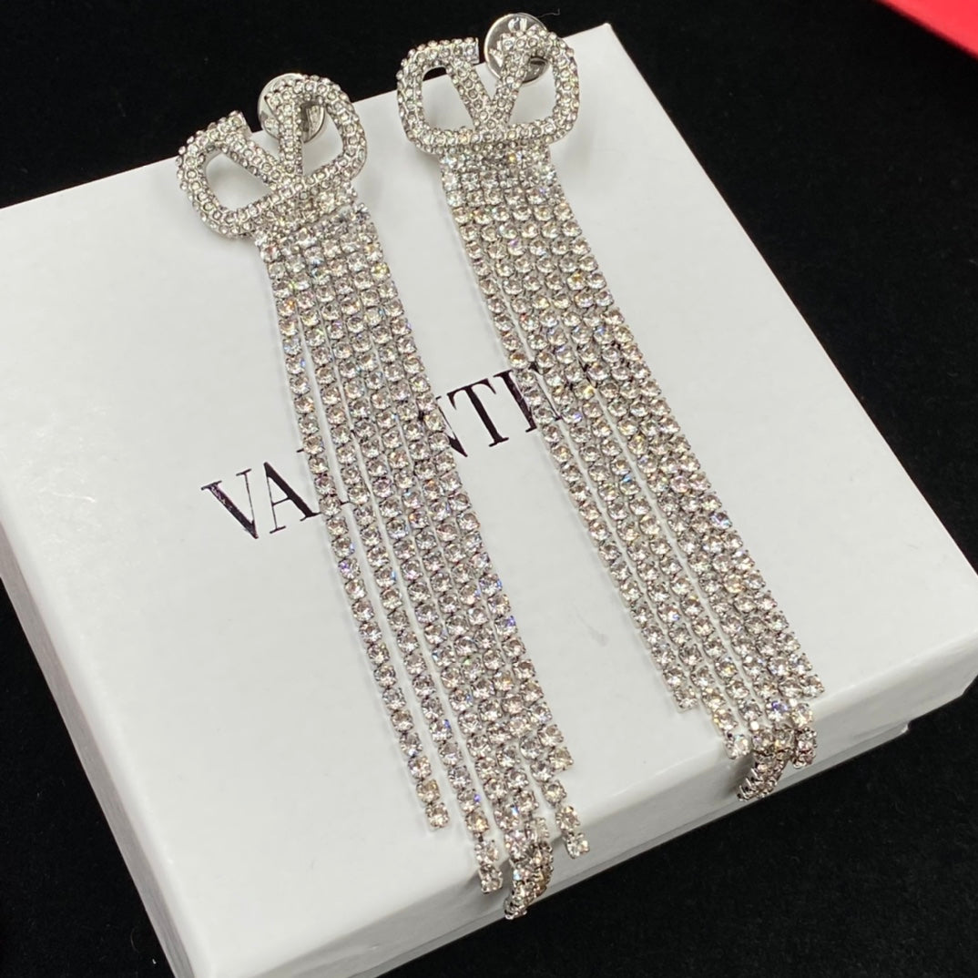 VALENTINO Sparkling Crystal Diamond Earrings