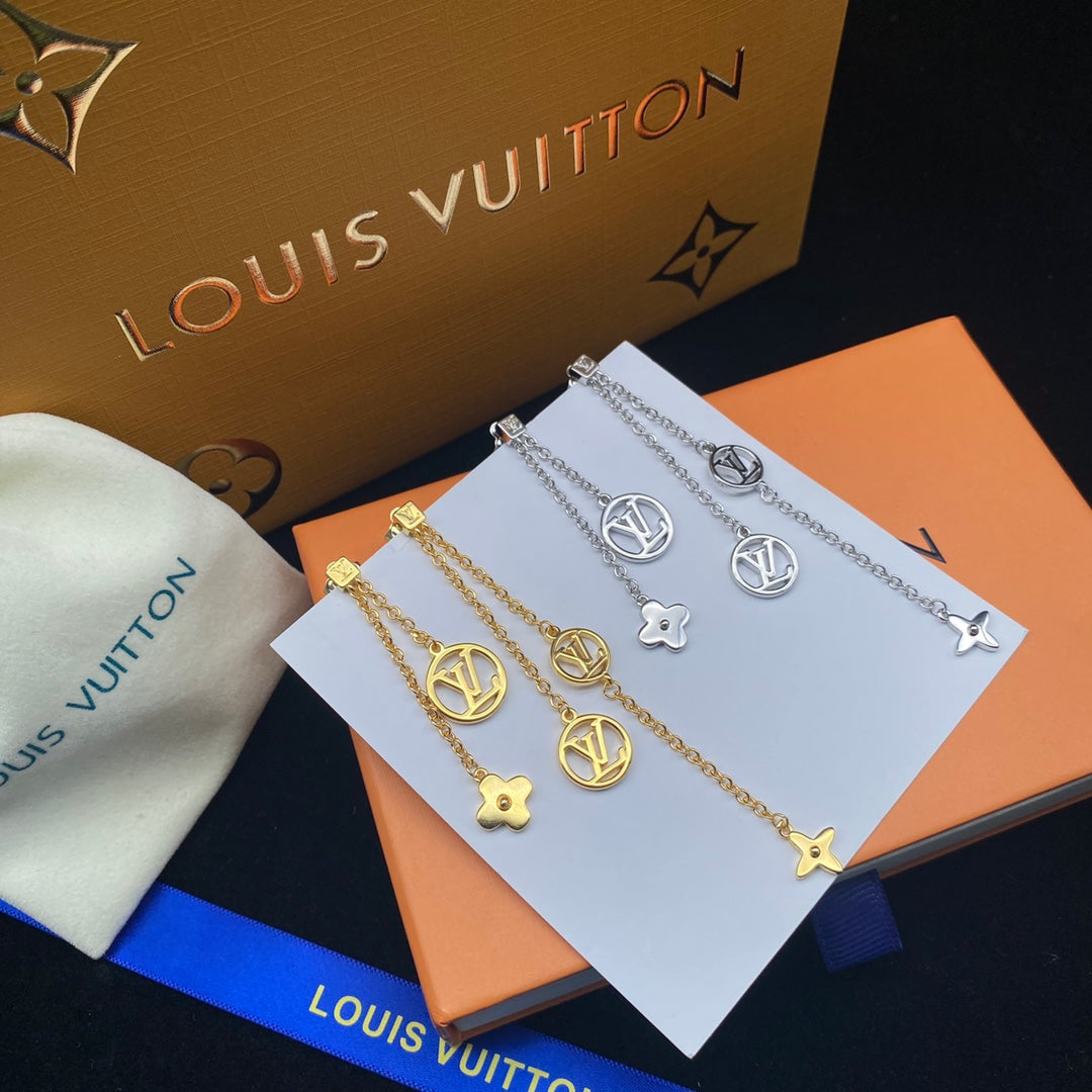 2025 Flowers Letters Logo Chain Earrings