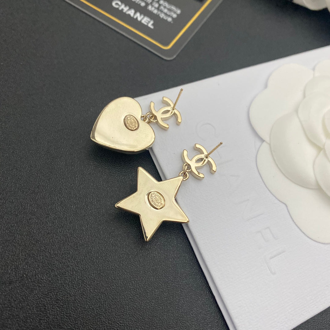 2025 Heart Shaped Star Drop Earrings