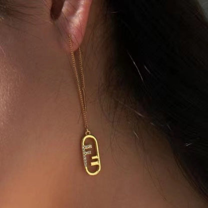 2025 Personality Diamond Alphabet Chain Earrings