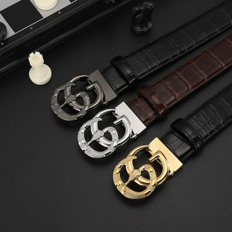 2025 3 Colors printed letter leather belt