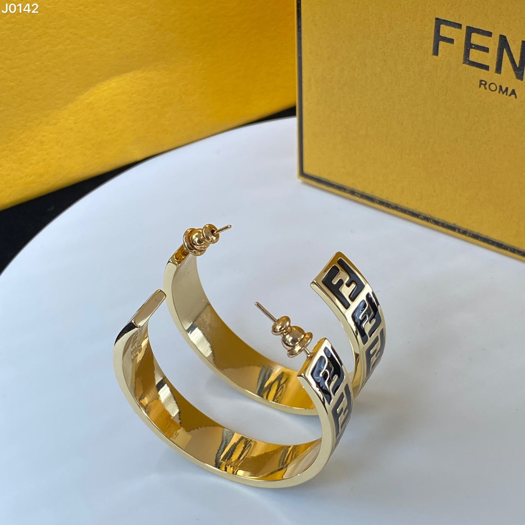 2025 Double Letter Half Hoop Earrings