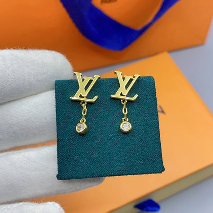 2025 Crystal Diamond Pendant Alphabet Stud Earrings