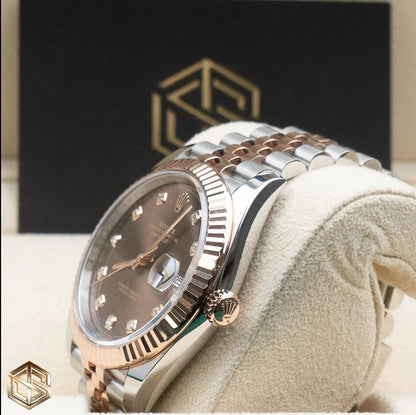 Women And Man Datejust 41 126331 Everose Chocolate Diamond Dial Jubilee Bracelet 2025 Watch