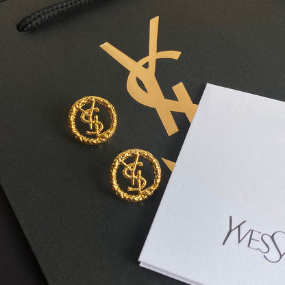 2025 Crinkle Design Round Stud Earrings