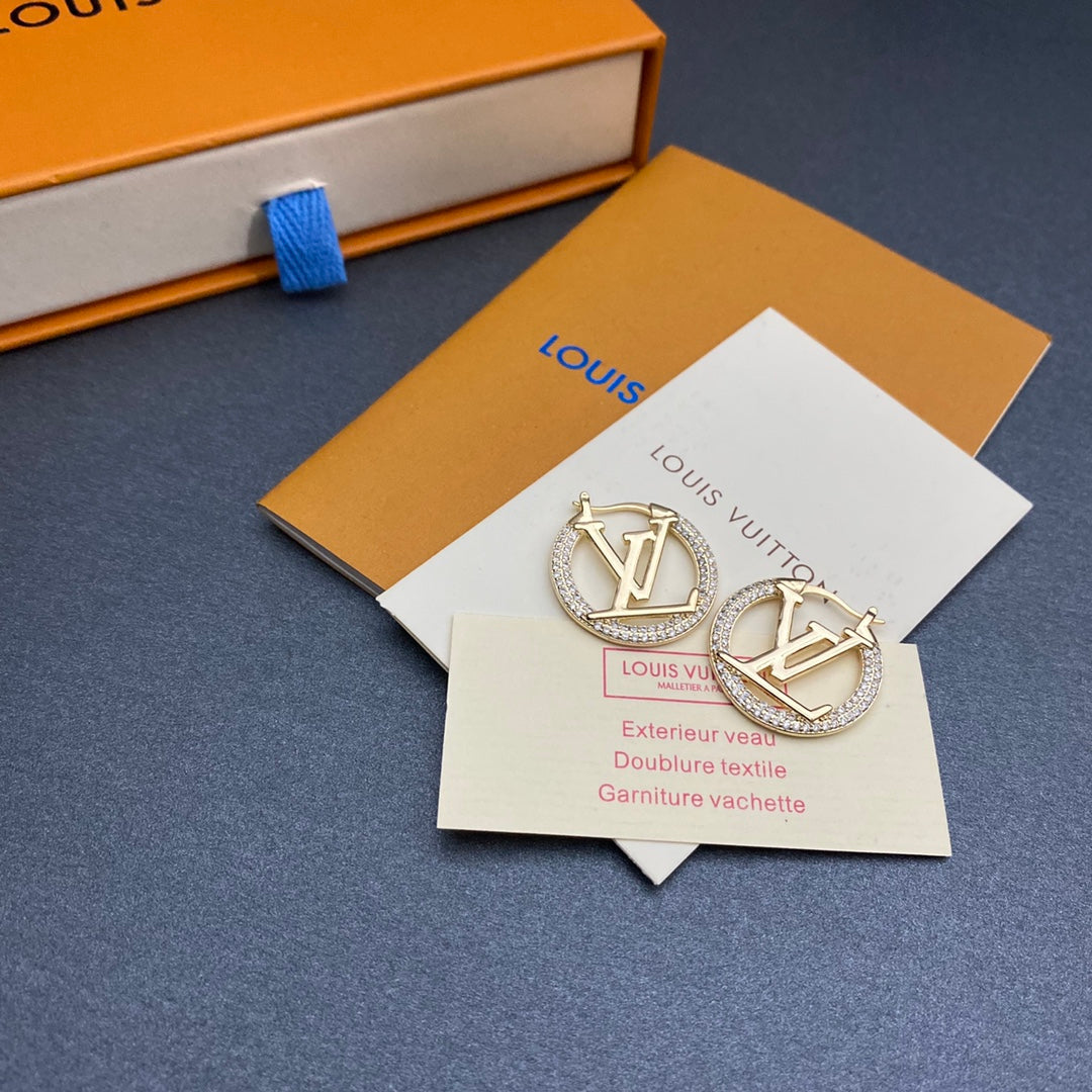 2025 Classic Diamond Logo Hoop Earrings