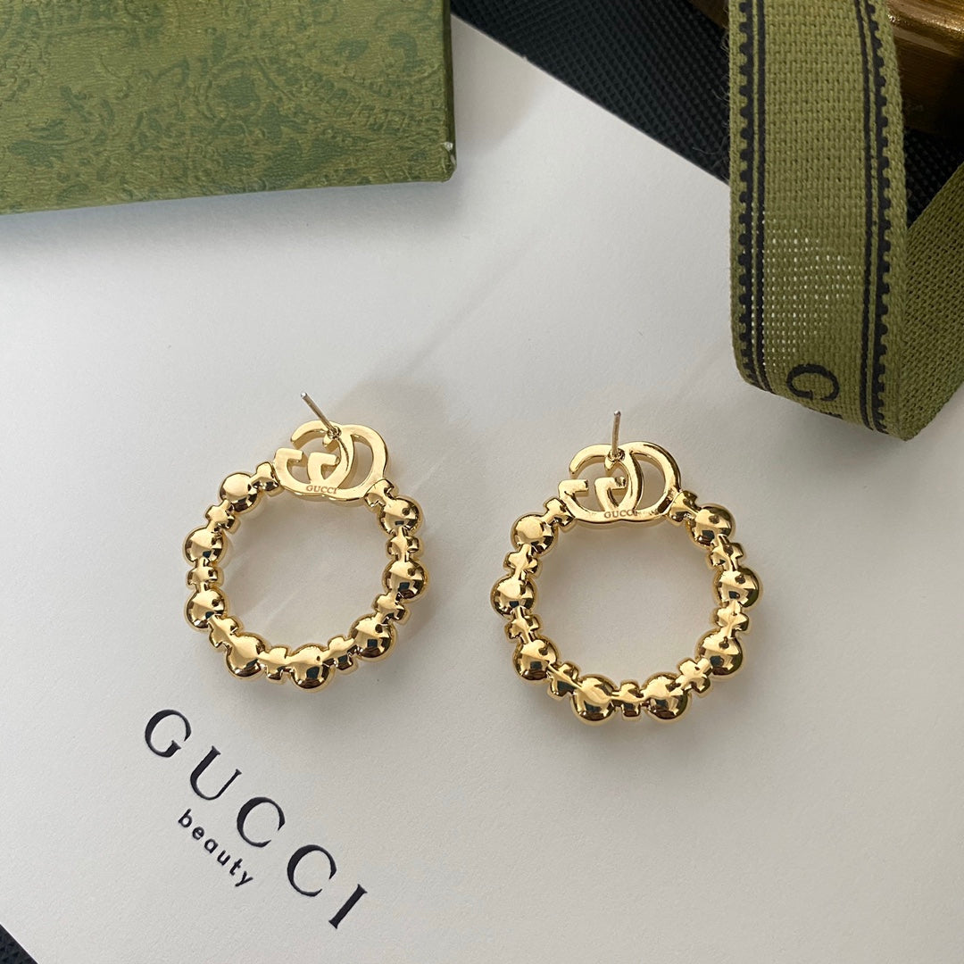 2025 Pearl Letter Hoop Earrings