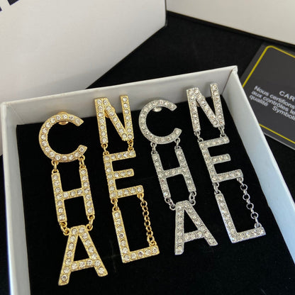 2025 Temperament Diamond Letter Earrings