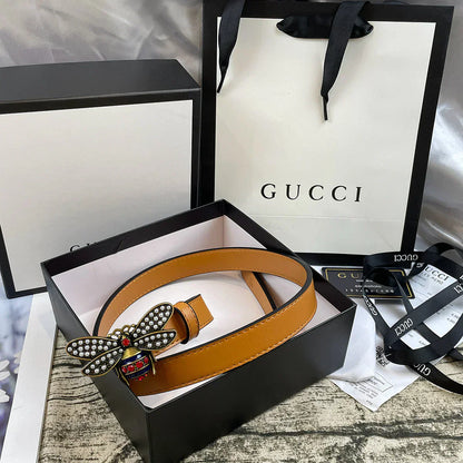 2025 belt 4 Colors  bee lychee pattern double-sided belt