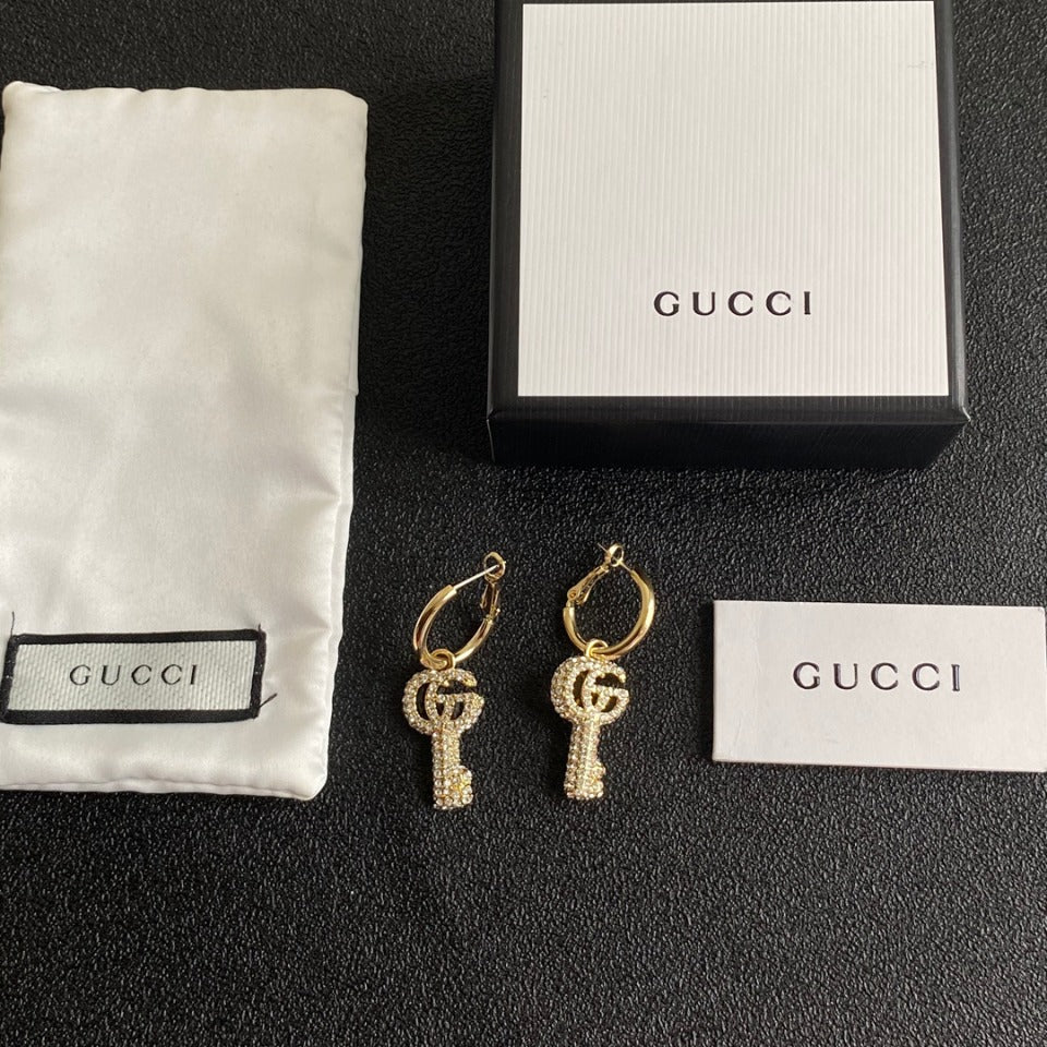 2025 Double G Diamond Key Earrings