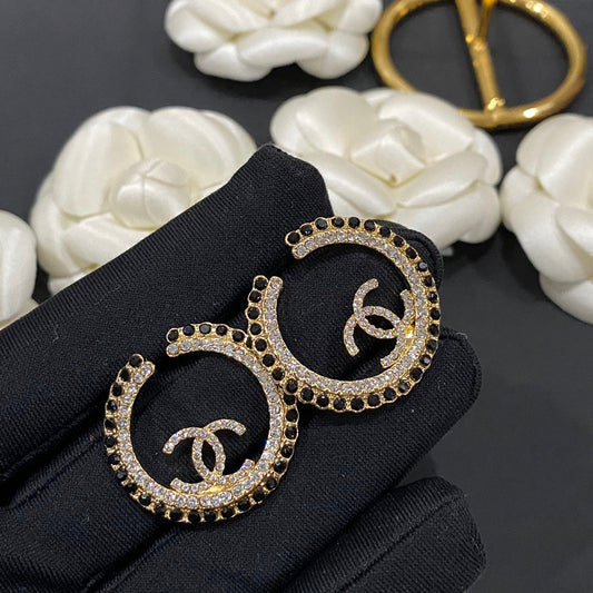 2025 Temperament Shine Zircon Hoop Earrings