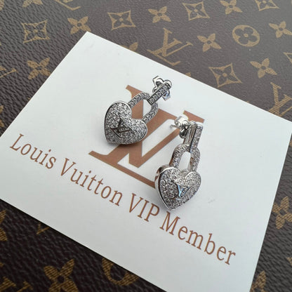 2025 Sparkling Heart Lock Diamond Earrings