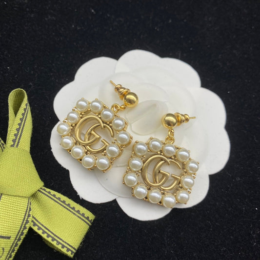 2025 Square Pearl Drop Earrings