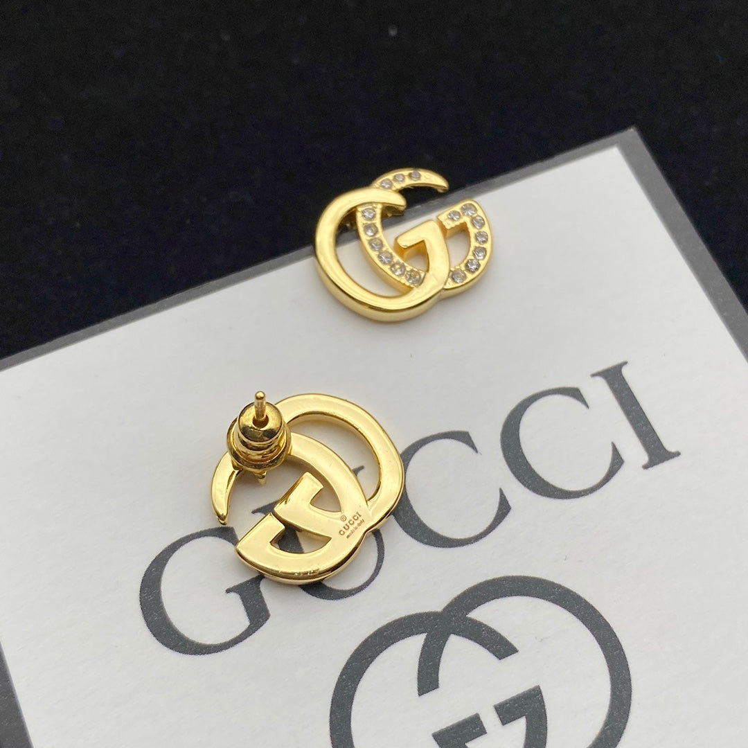 2025 Vintage Double G Diamond Stud Earrings