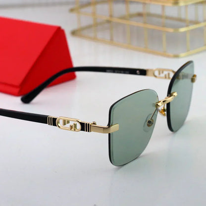 2025 Polygonal rimless cut-edge sunglasses