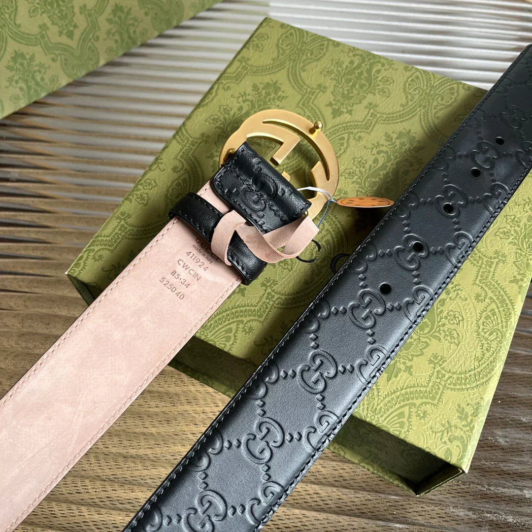 2025 belt Calfskin embossed belt width 38mm