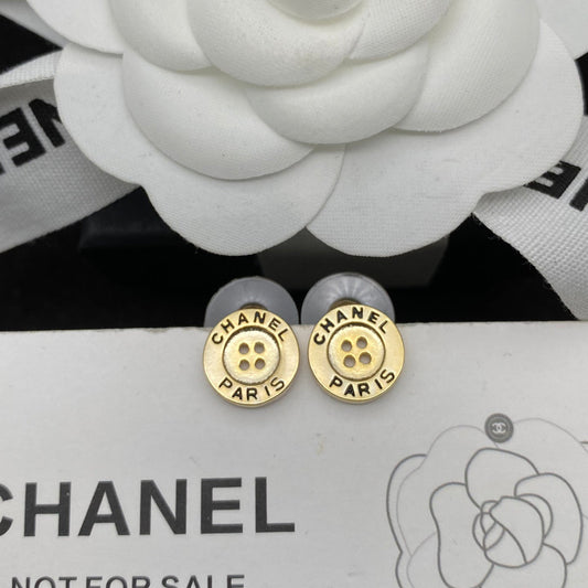 2025 Creative Logo Engraved Button Stud Earrings