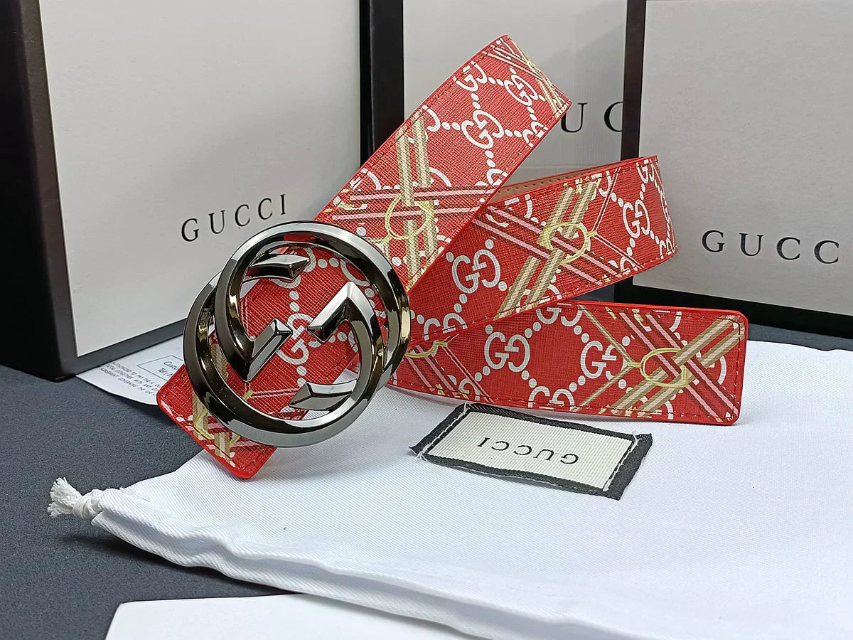 2025 3 Colors double G stripe calico belt Gender: general