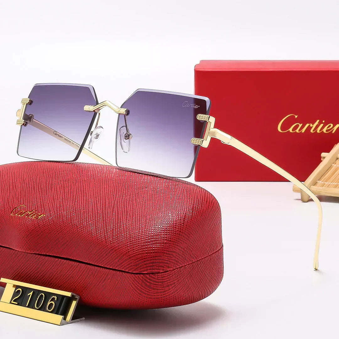 2025 Square stylish frameless sunglasses 2106