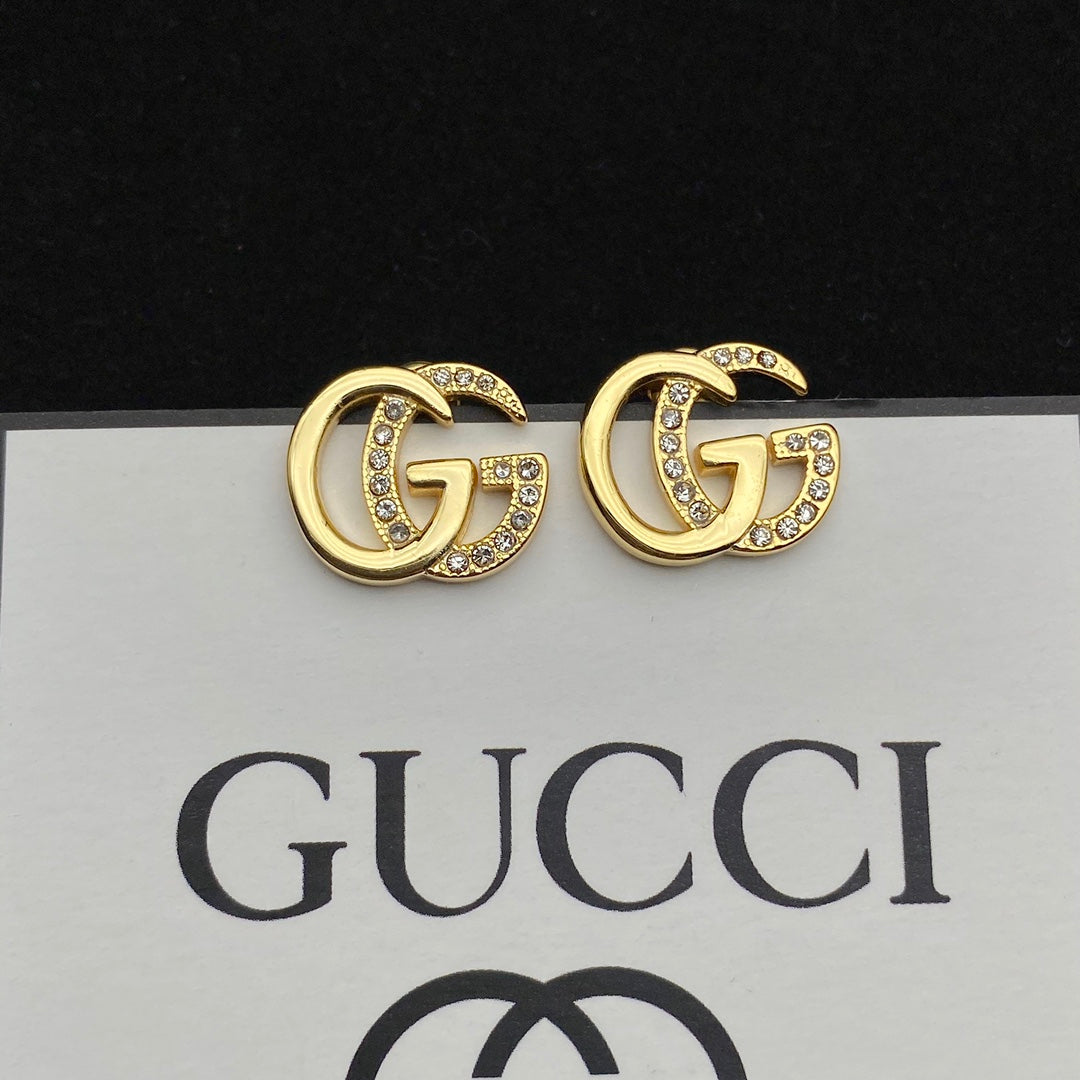 2025 Vintage Double G Diamond Stud Earrings