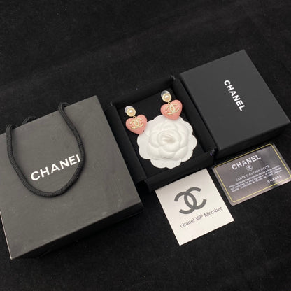 2025 Elegant Pink Heart Earrings