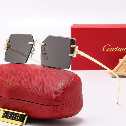 2025 Square stylish frameless sunglasses 2106