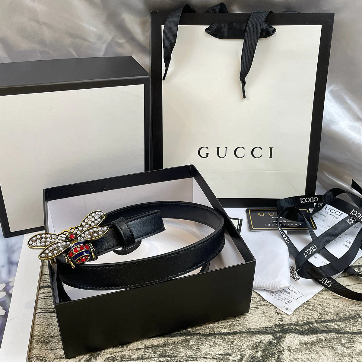 2025 4 Colors  bee lychee pattern double-sided belt