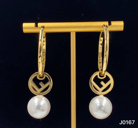 2025 Letter Pearl Large Hoop Earrings