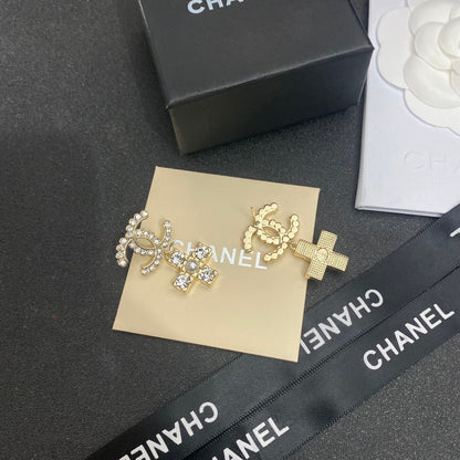 2025 New Cross Pearl Crystal Earrings