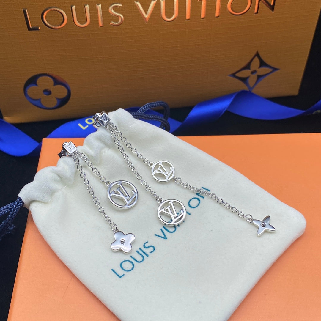 2025 Flowers Letters Logo Chain Earrings