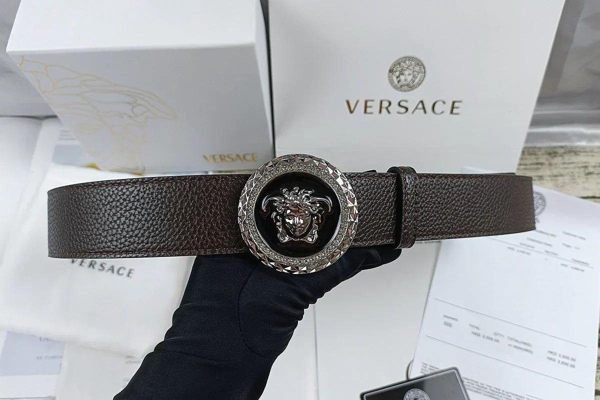 2025 4 Colors   lion head double-sided lychee pattern belt