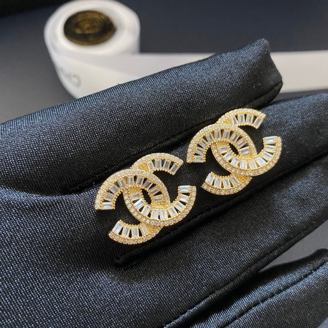 2025 Double Crystal Diamond Earrings