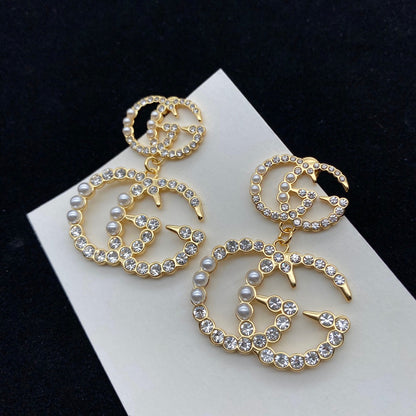 2025 Pearl Diamond Panel Earrings