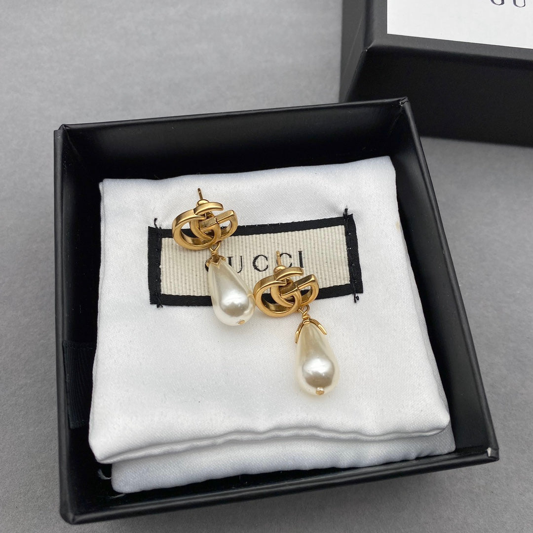 2025 Double Pearl Drop Earrings