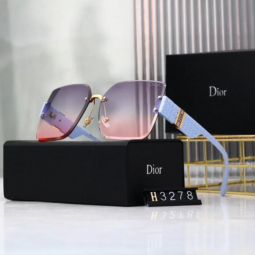 2025 Sunglasses  Frameless trimmed large frame sunglasses