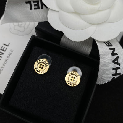 2025 Creative Logo Engraved Button Stud Earrings