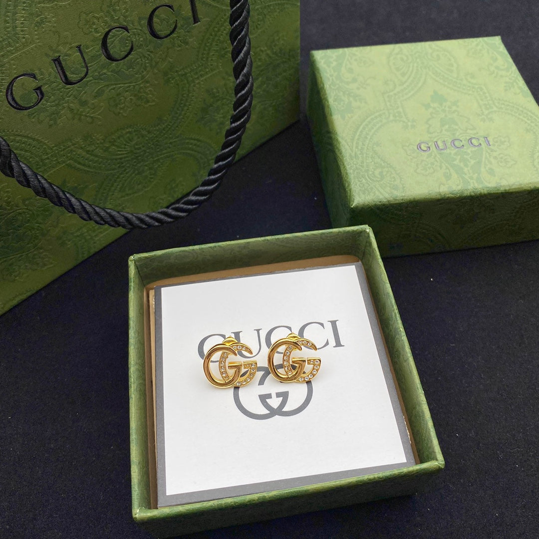 2025 Vintage Double G Diamond Stud Earrings