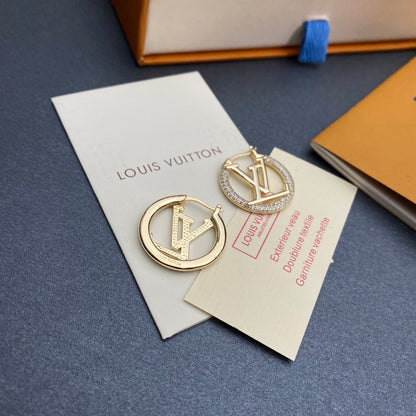 2025 Classic Diamond Logo Hoop Earrings